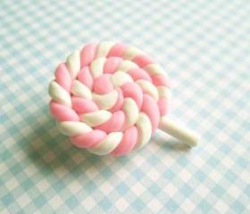 Marshmallow Swirl Lollipop Brooch