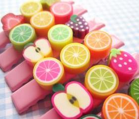 Set of Two Tutti Frutti Hair Clips